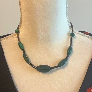 Malachite heishi bead necklace